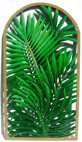 Tropical Palm Tree Wall Hanging - Outdoor Metal Wall Art - Tropical Decor - 20" x 36"